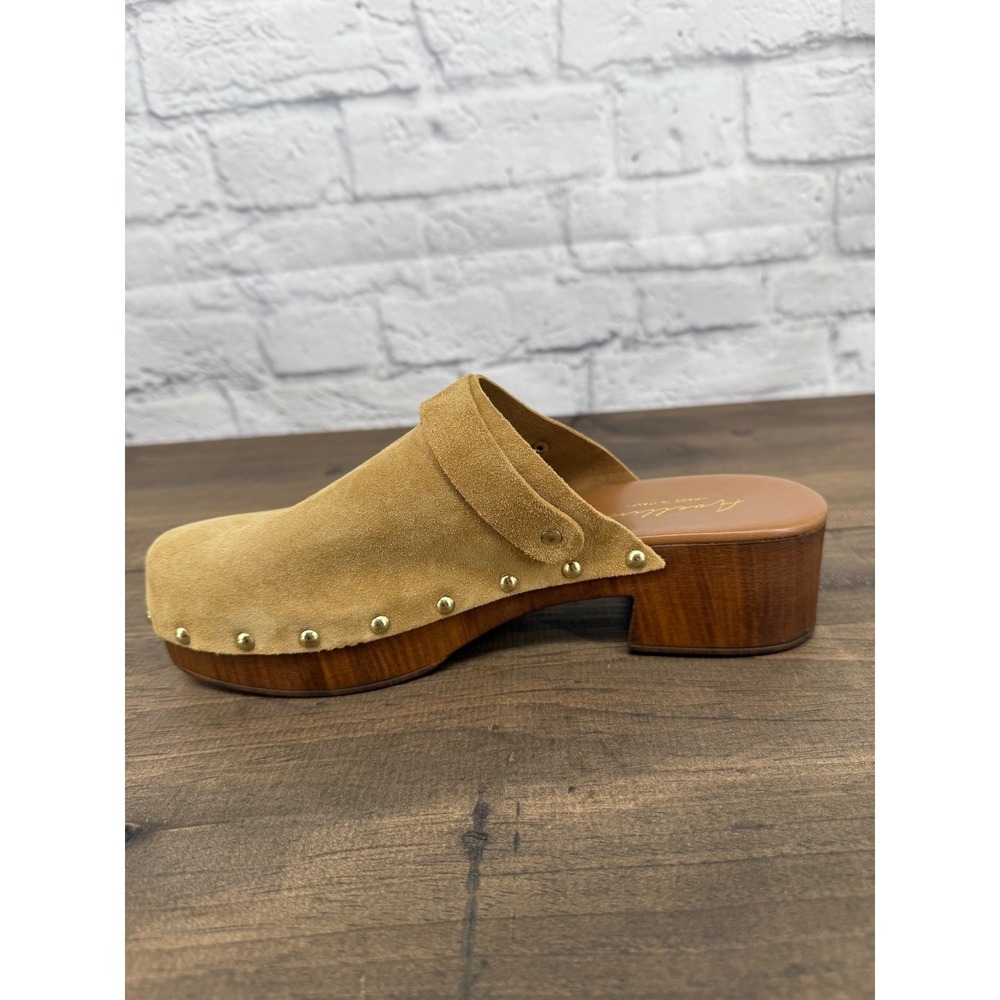 Anellini Suede Clogs Studded Wood Heel Mule Boho Retro Cottagecore EU 38/ US 7.5 - Picture 11 of 12